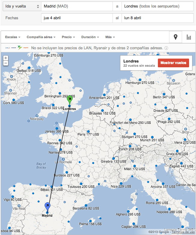 Google Flight llega a Europa para hacernos las vida más facil