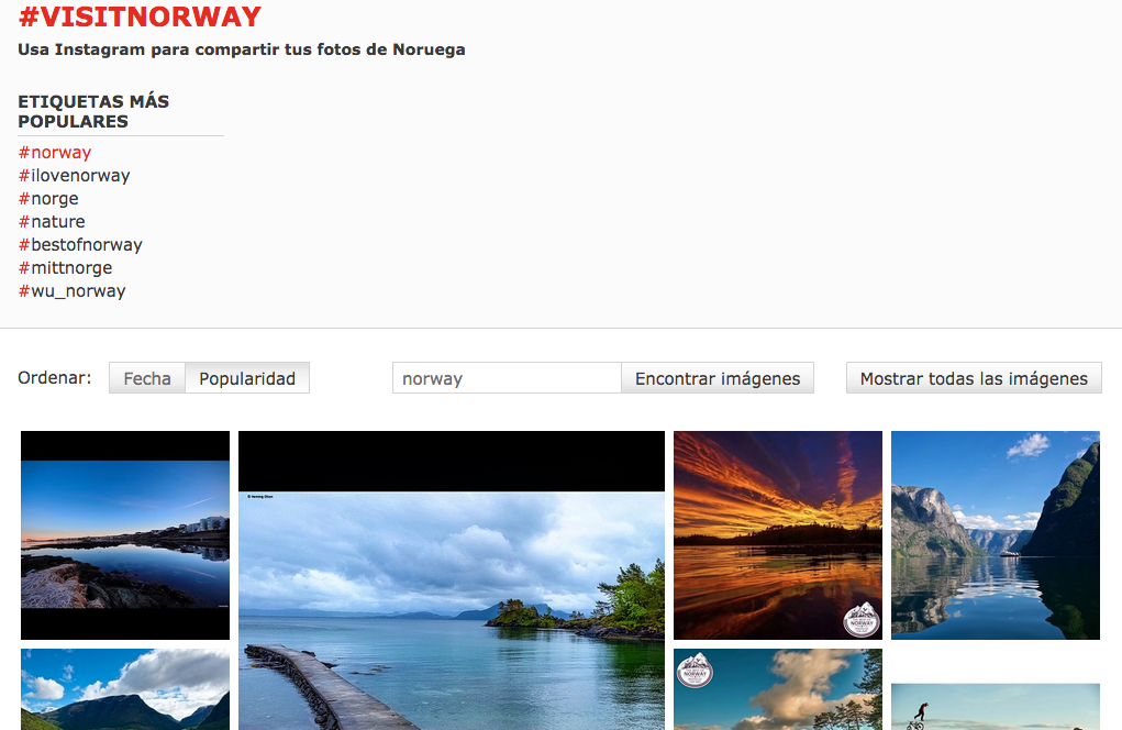 Etiquetas Instagram Noruega