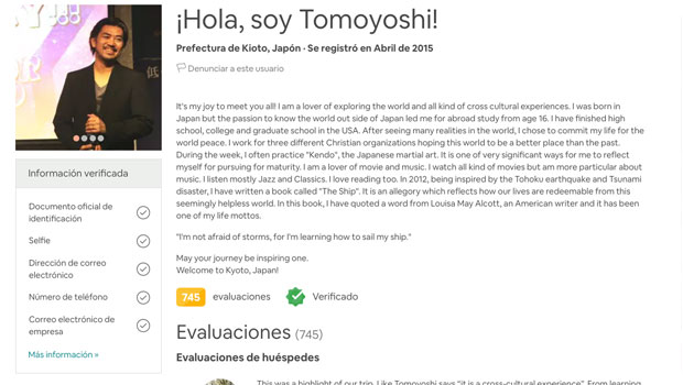 Anfitriones en las experiencias de airbnb