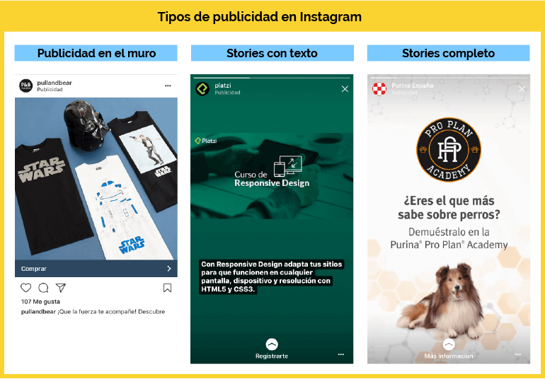 tipos de publicidad con instagrarm