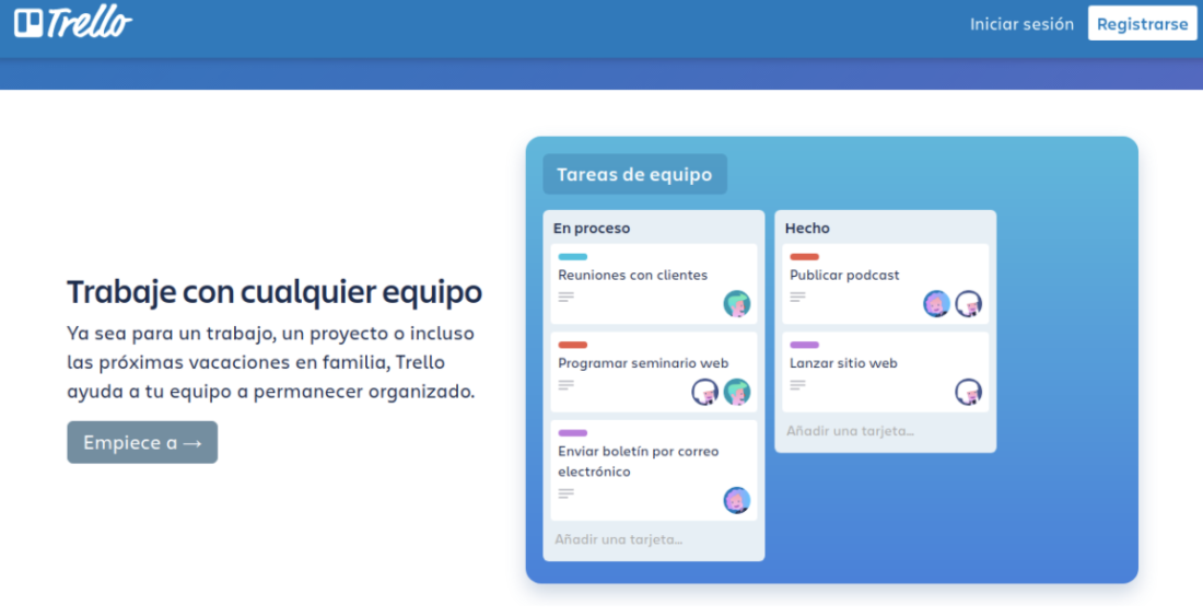 gestionar un equipo remoto con Trello