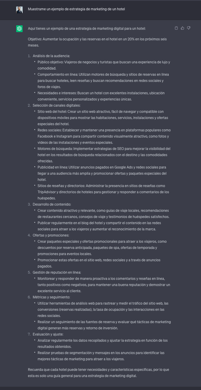 Ejemplo de estrategia de marketing para hoteles