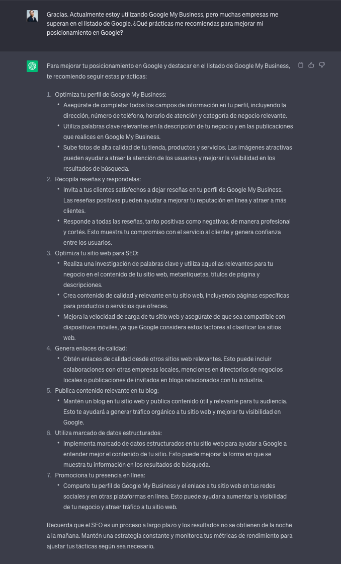 Mejorar el Posicionamiento a través de Google con Chatgpt