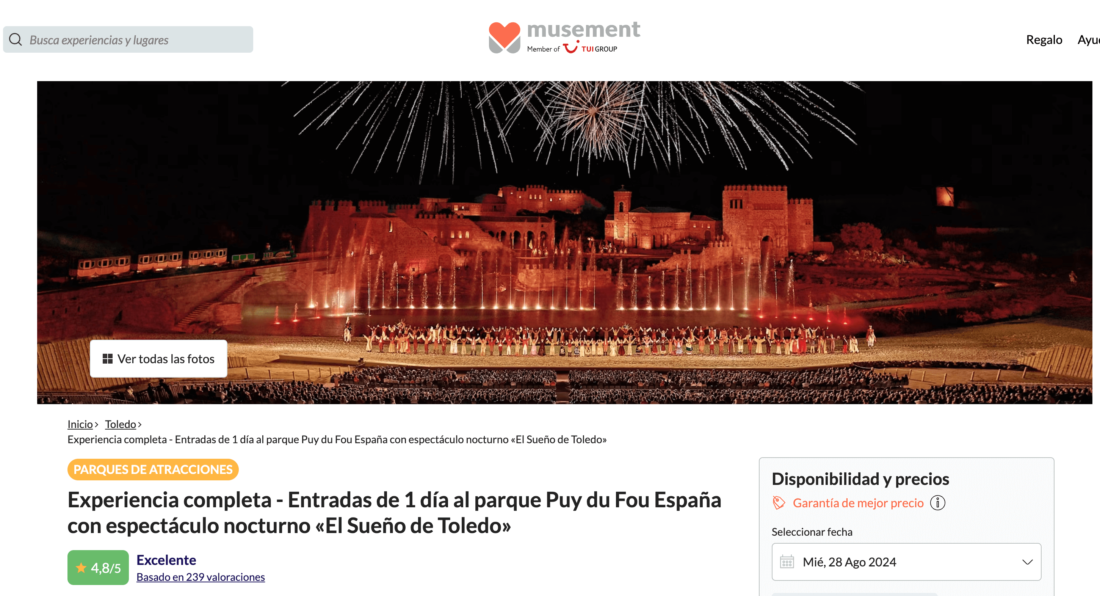 Plataformas de Distribución de Actividades Turísticas como Musemment de Tui